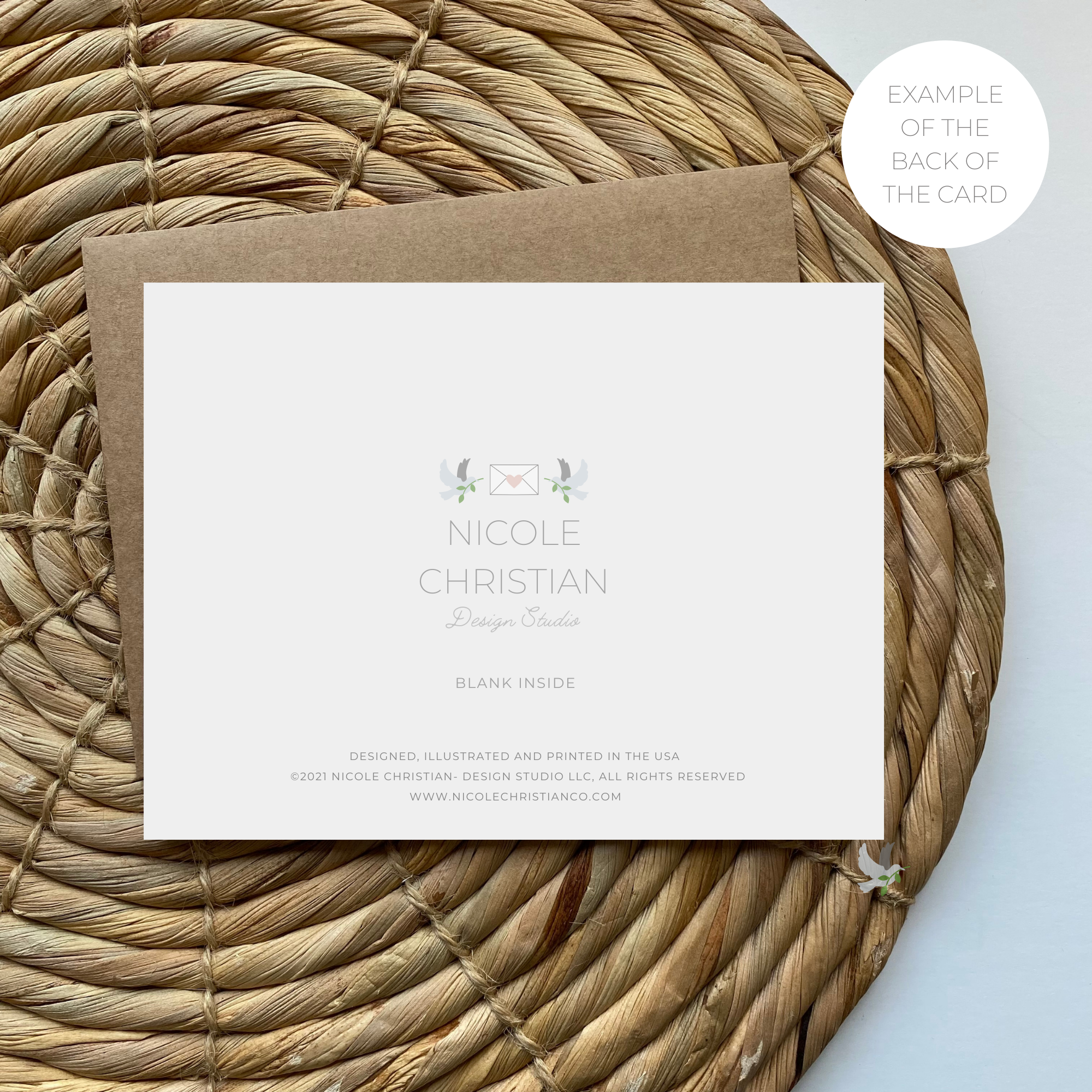 Thank you - envelope design with flowers greeting card image 1