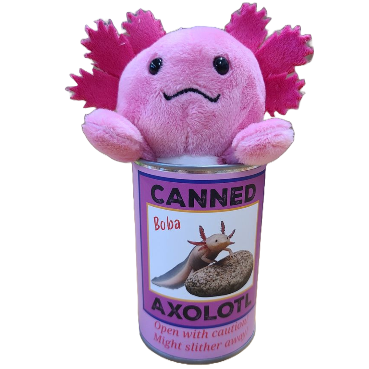 Canned Axolotl Plush - Pink
