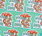 Nature Is Home, Butterfly Caterpillar Mushroom Vinyl Sticker