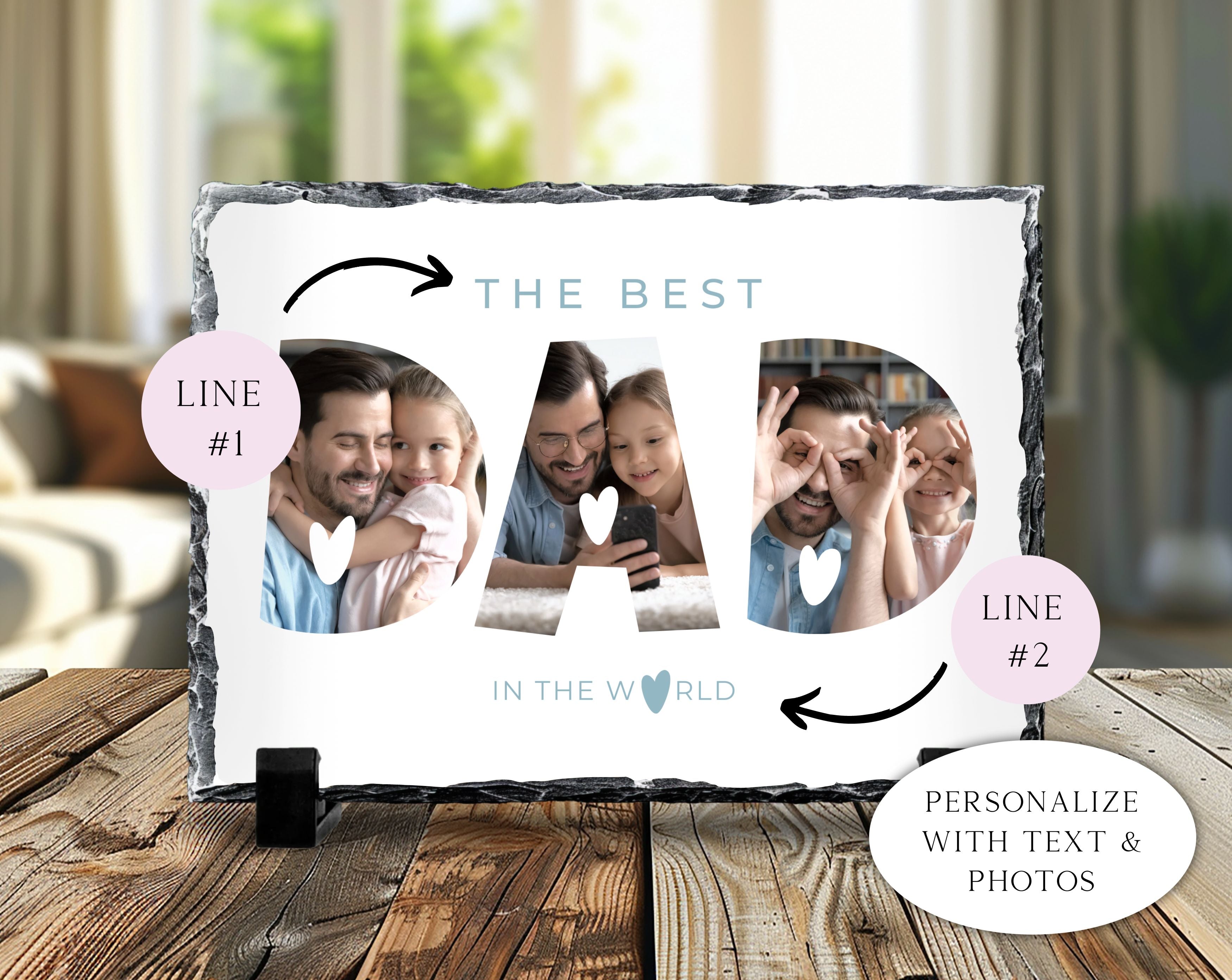 Father's Day Slate - Dad Photo Letter Style image 1