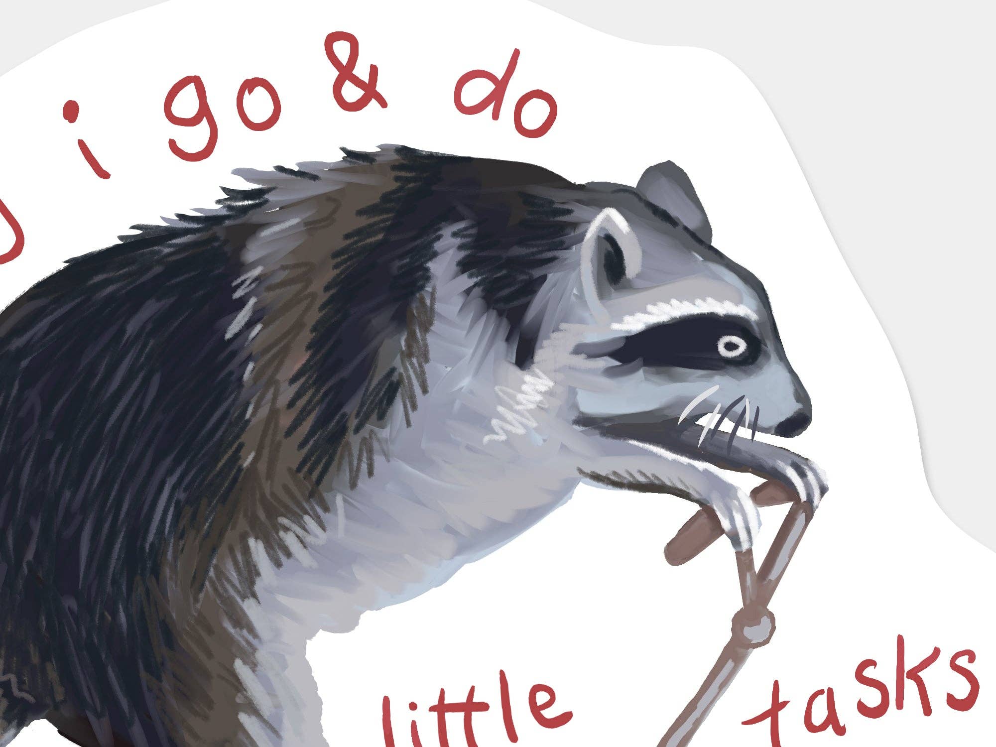 Raccoon on Bike Sticker