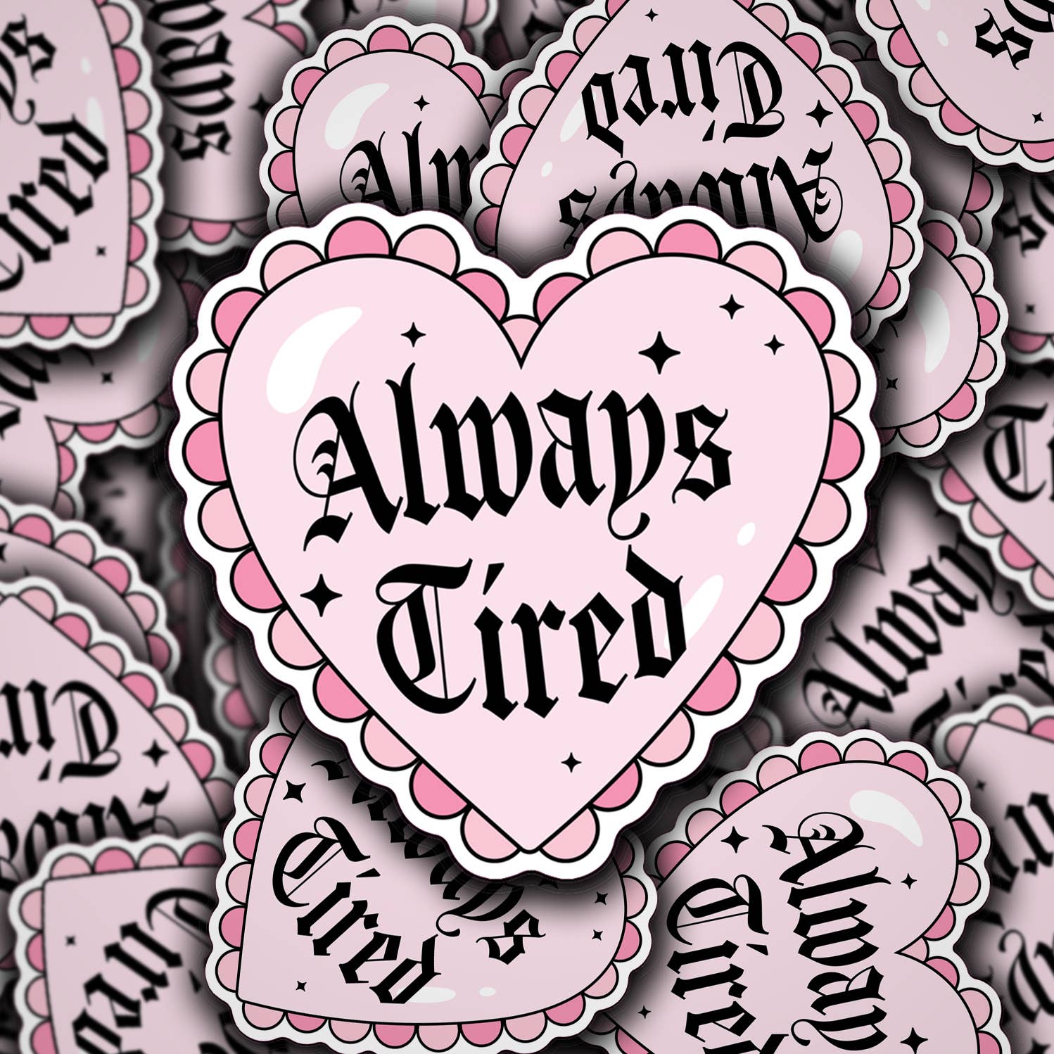 Always Tired Heart - Vinyl Sticker