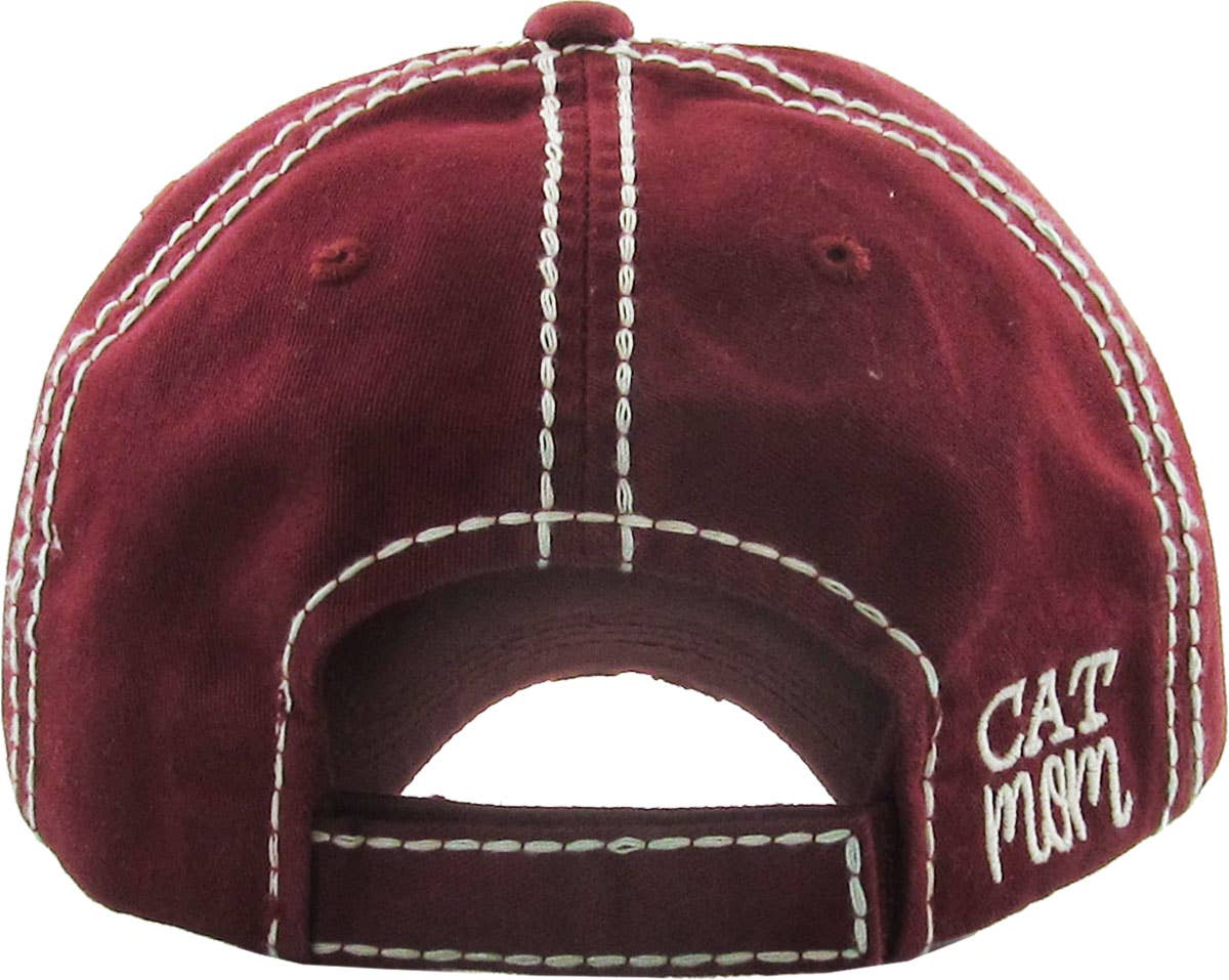 CAT MOM Washed Vintage Ball Cap