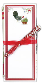 Flour Sack Towel & Magnetic Note Pad Set U26-425 Rooster