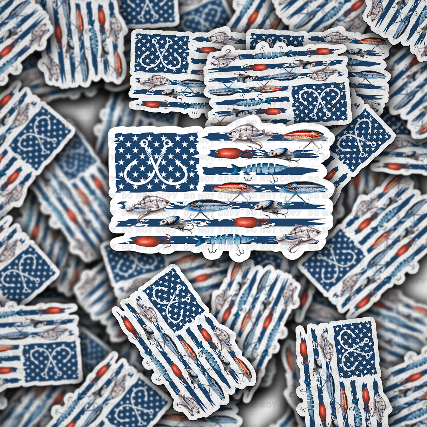 Fishing lure flag - Vinyl Sticker