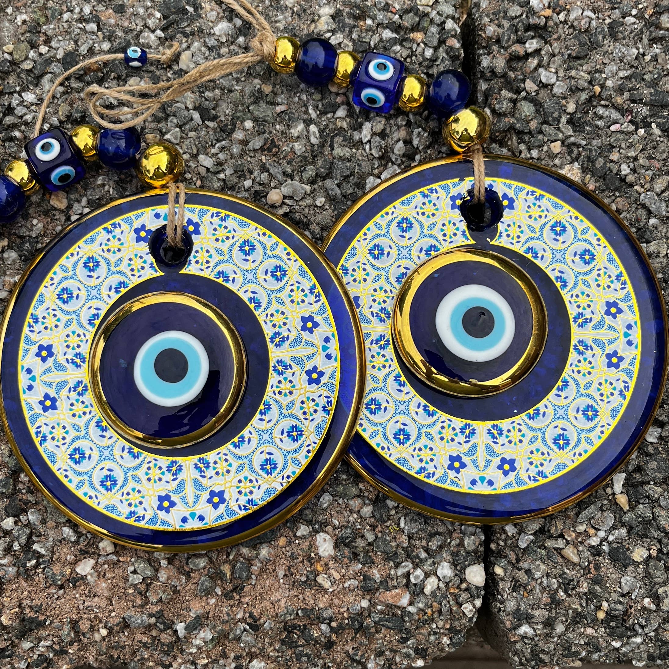 Blue Large Evil Eye Wall Hanging, Home Protection Gift