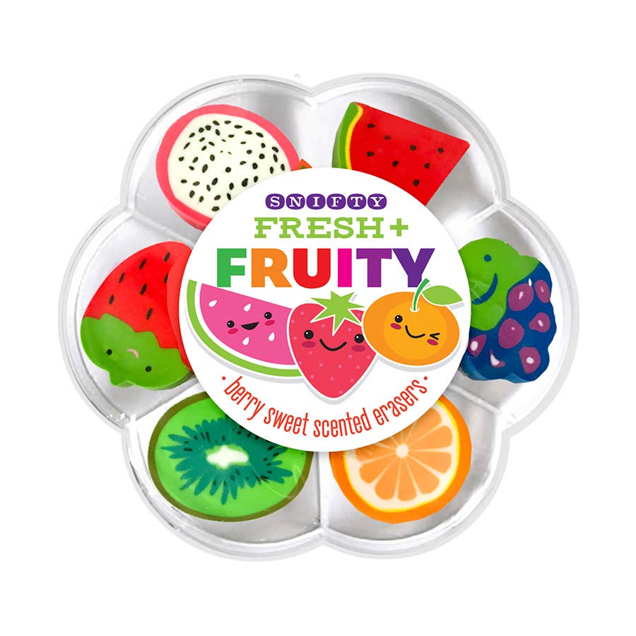 FRESH + FRUITY SCENTED ERASER - TUB of 12