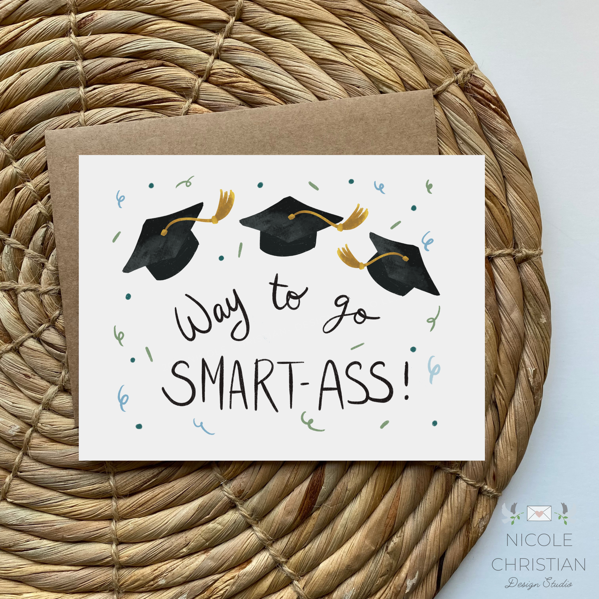 "Way to go smart ass" graduation greeting card image 0