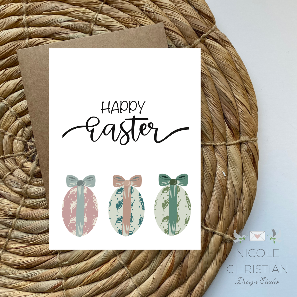 Happy Easter - Egg Trio Design Greeting card image 0