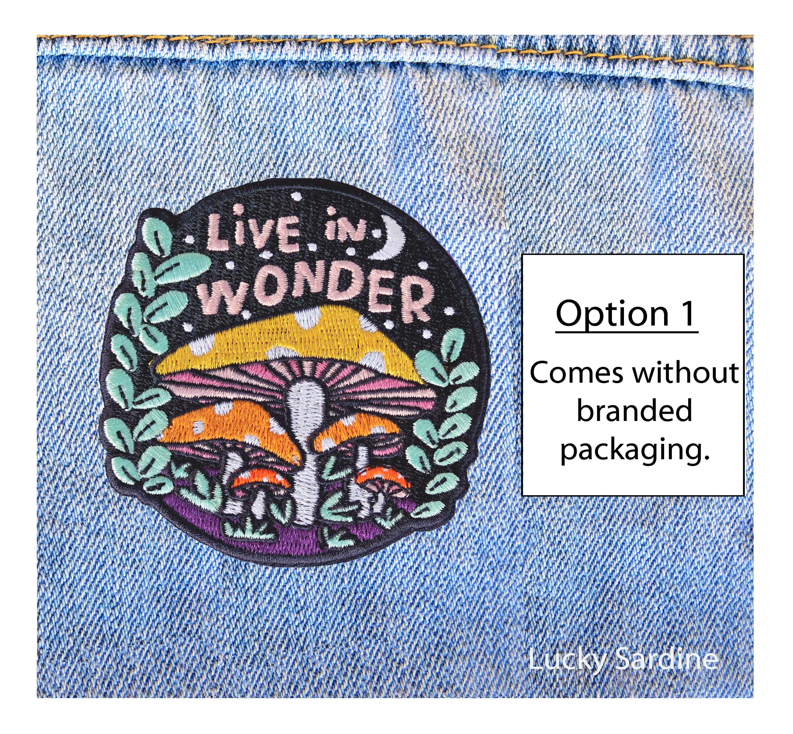 Live In Wonder, Magic Mushroom Embroidered Iron-On Patch