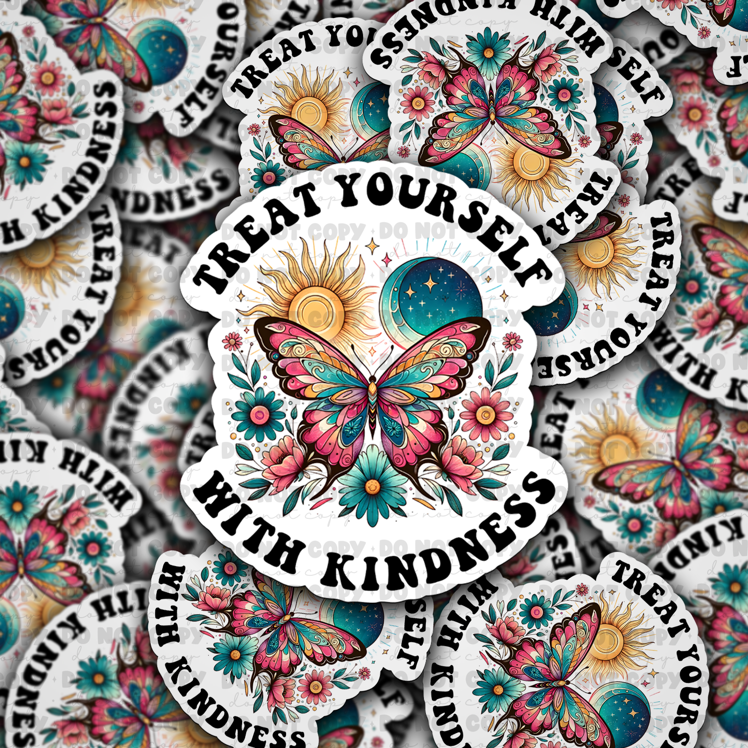 Treat yourself with kindness Die cut sticker