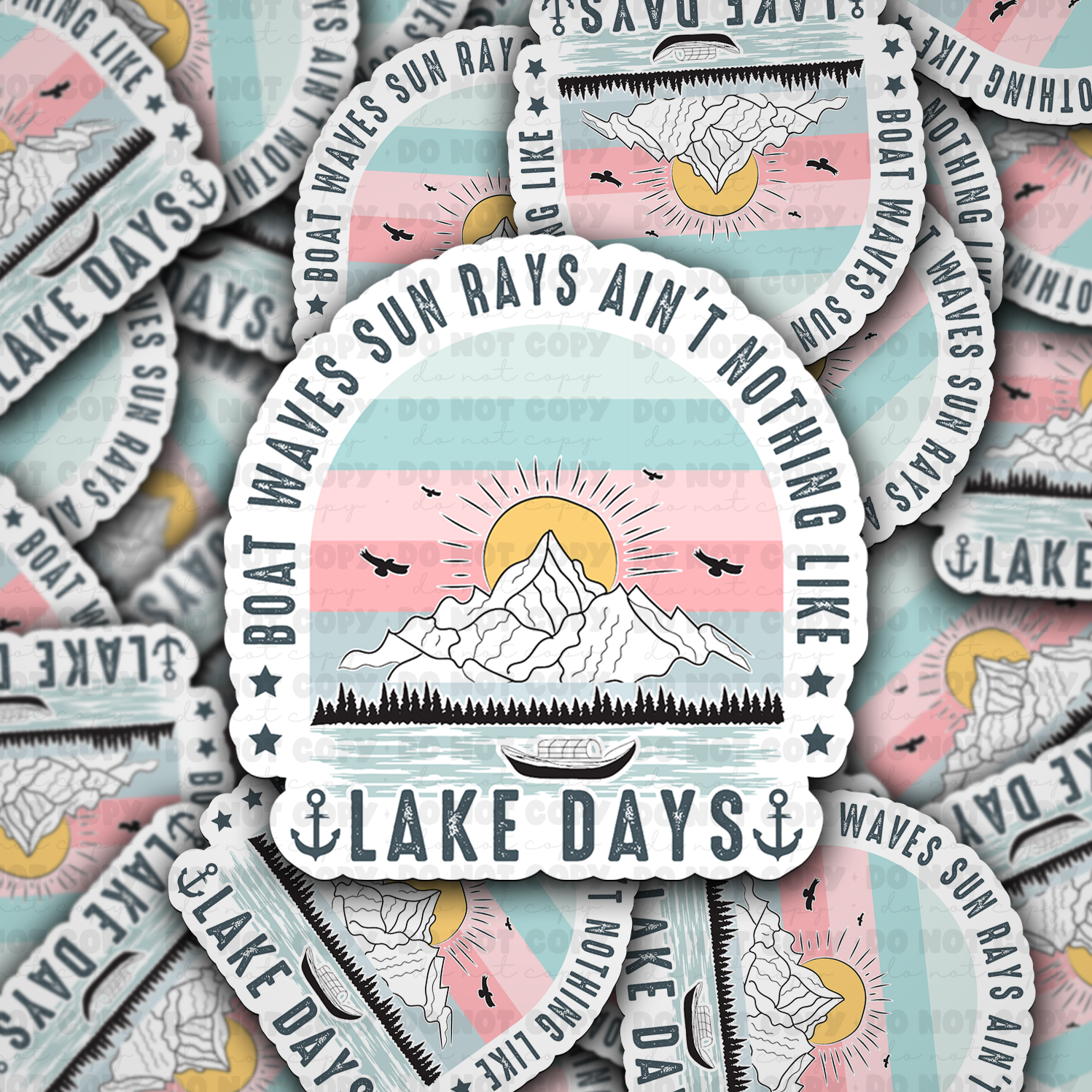 Lake days Die cut sticker