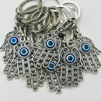 Hamsa Hand Evil Eye Metal Keychain
