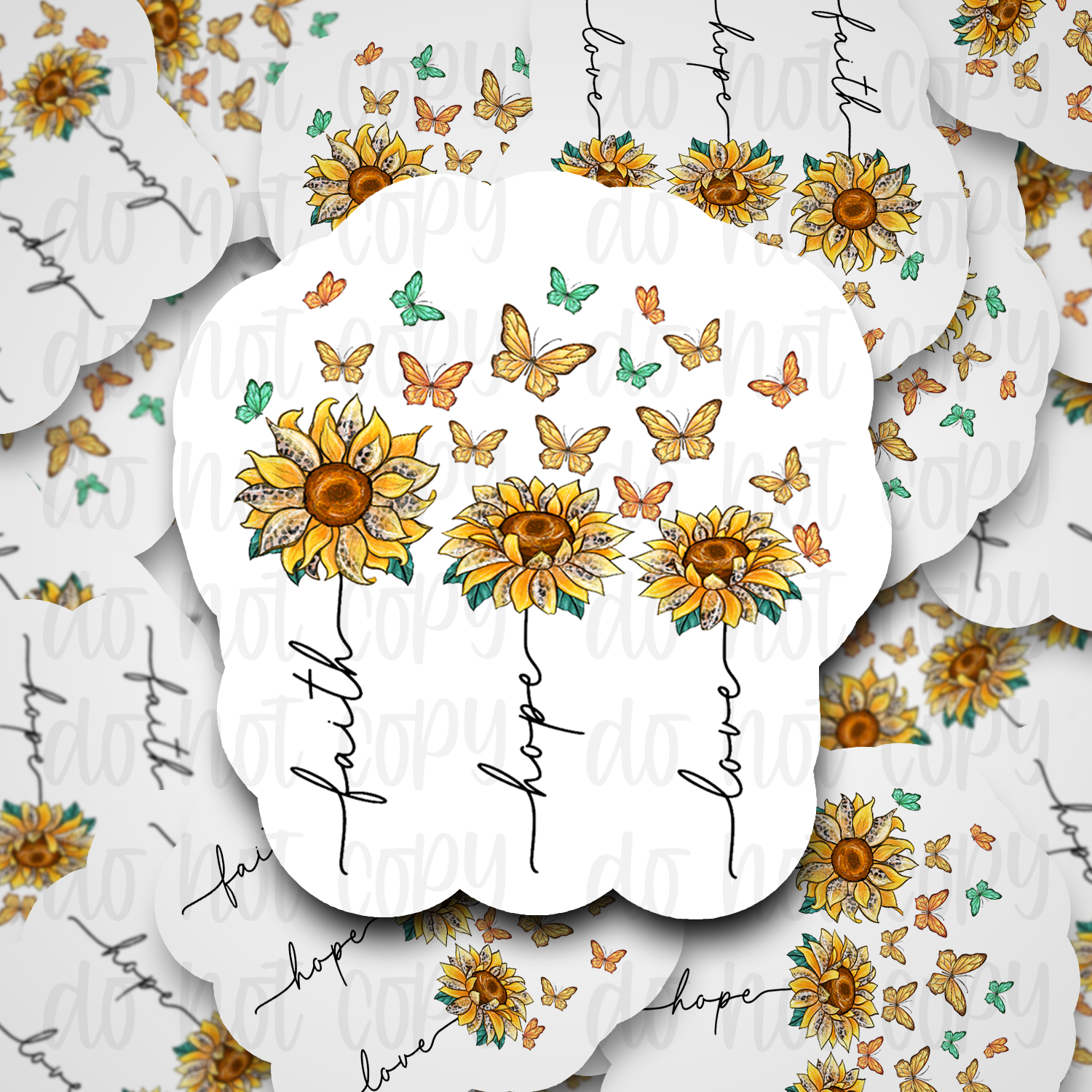 Faith hope love Die cut sticker