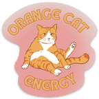 Orange Cat Energy Glossy Die Cut Vinyl Sticker
