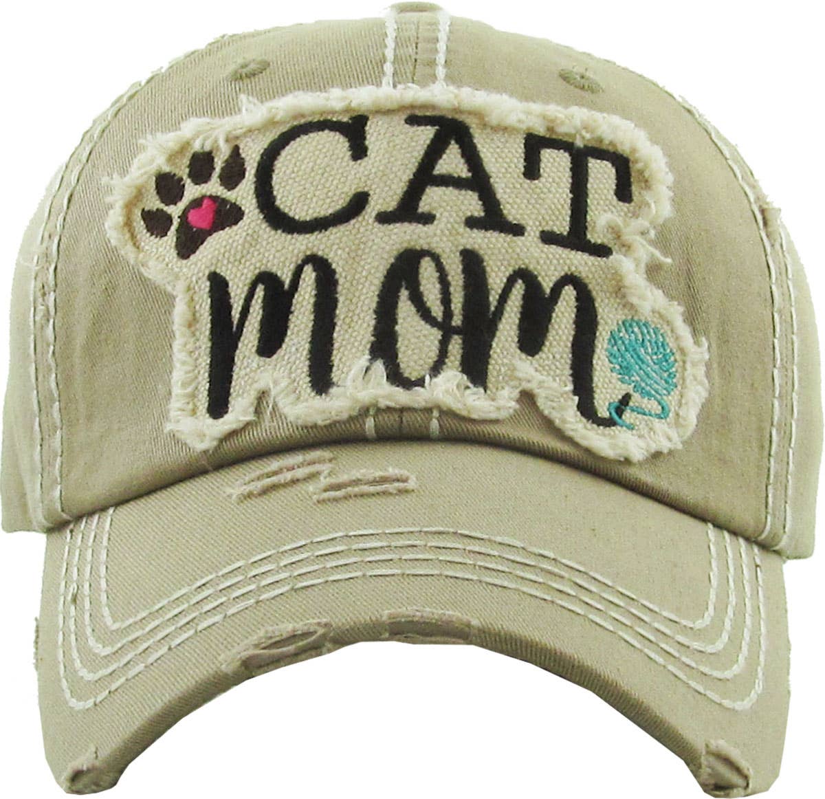 CAT MOM Washed Vintage Ball Cap