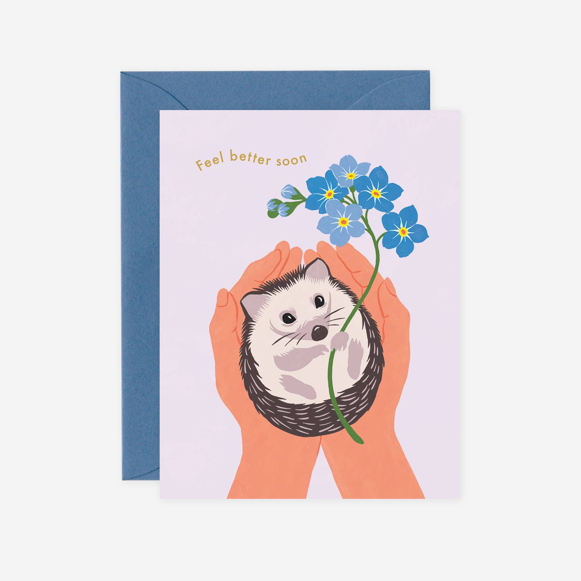 Forget-me-not Hedgehog Get Well Card