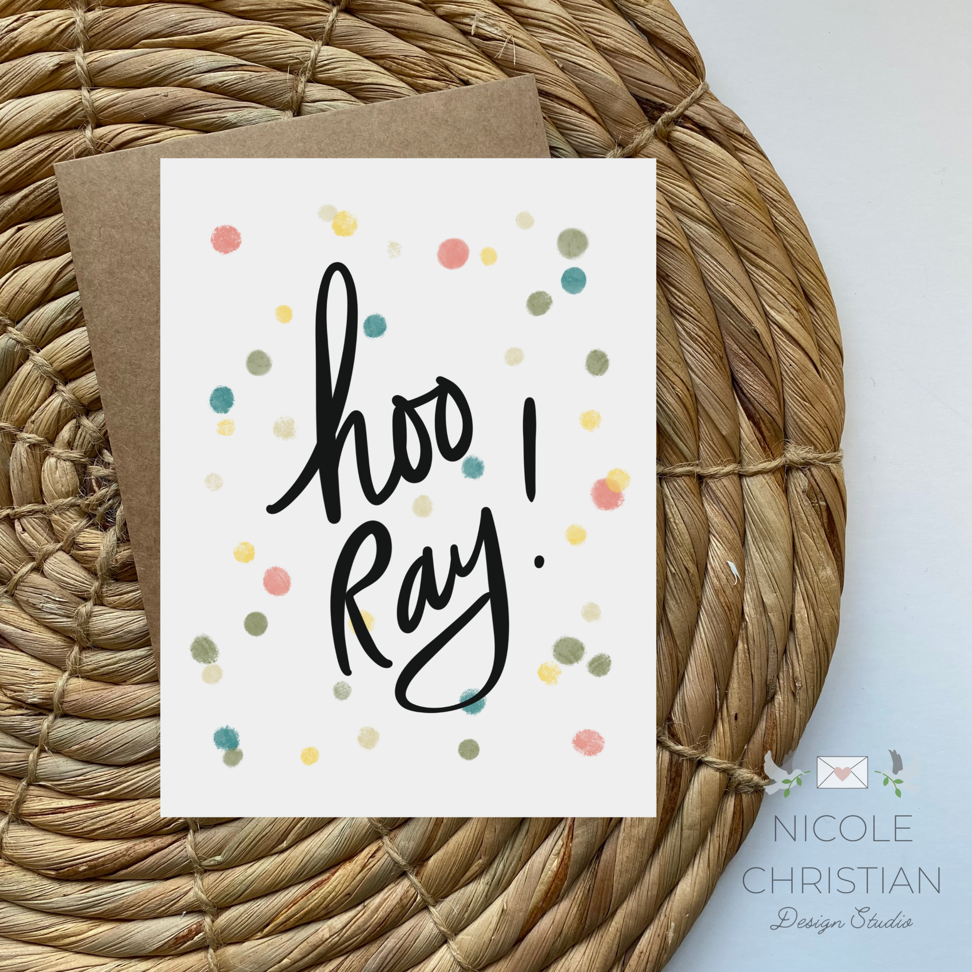 Hoo Ray celebration greeting card image 0
