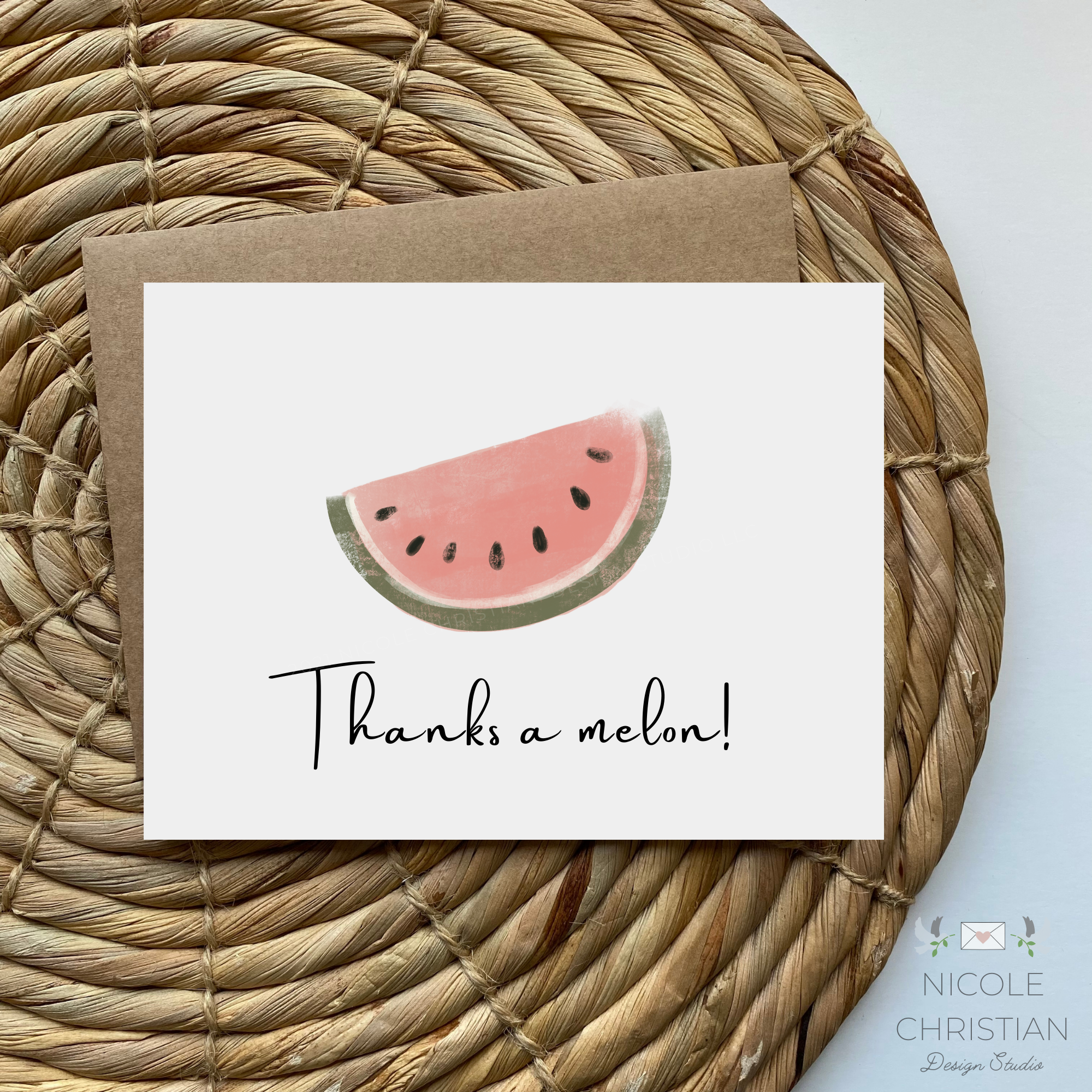 Thanks a melon thank you greeting card image 0
