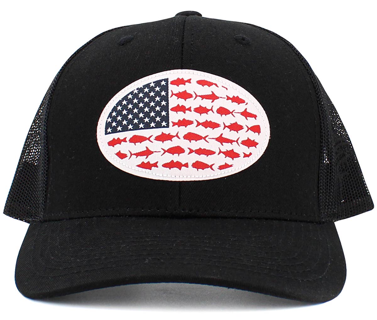 USA Fish Flag Mesh Back Ballcap