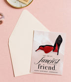 Fanciest Friend Birthday Greeting Card - Red Bottom Heels