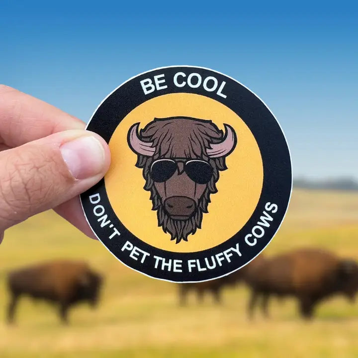 Be cool dont touch fluffy sticker