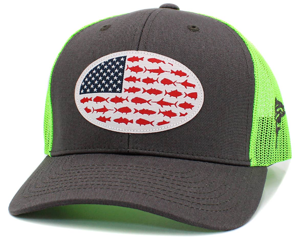 USA Fish Flag Mesh Back Ballcap