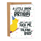Little Birdie Funny Birthday Card for Men or Women 5x7 Inch