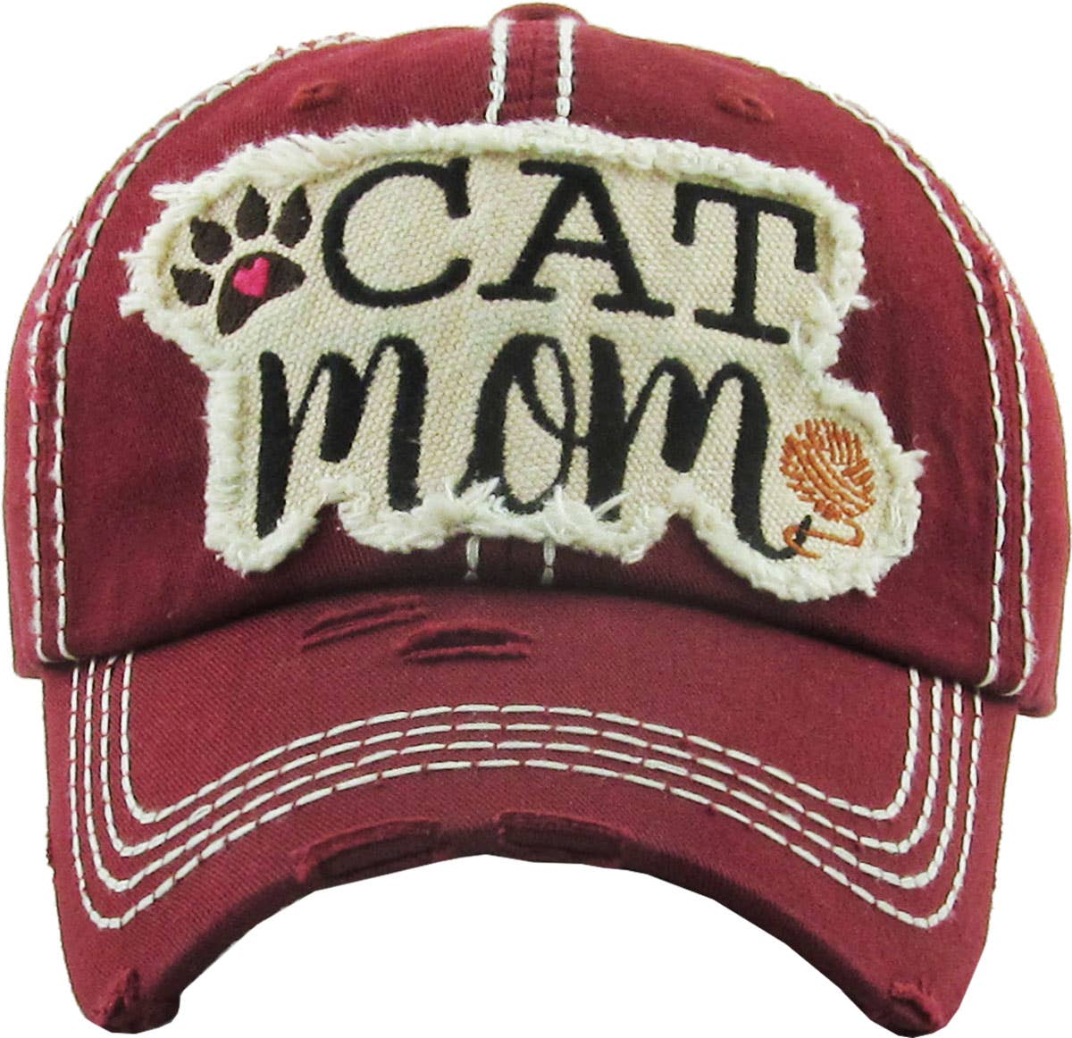 CAT MOM Washed Vintage Ball Cap