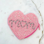 'Mom' Beaded Zip Pouches