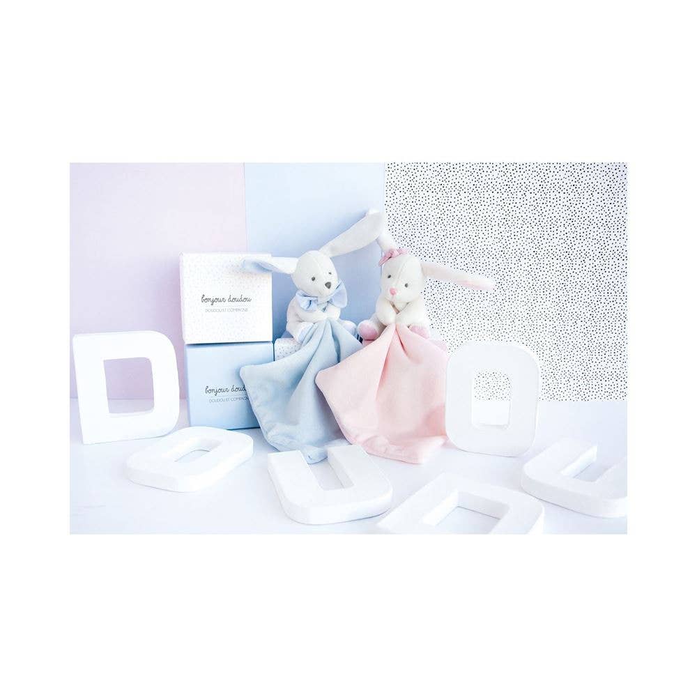 Hello Baby Blanket with Plush Stuffed Animal Bunny