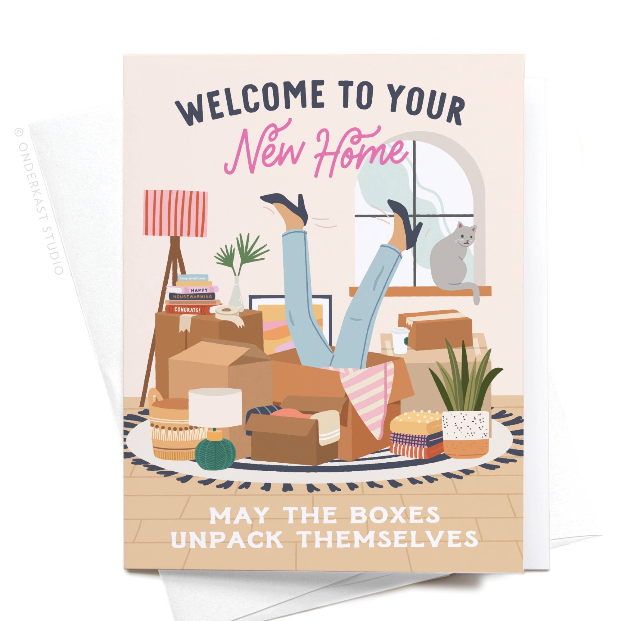 Welcome to Your New Home Boxes Greeting Card