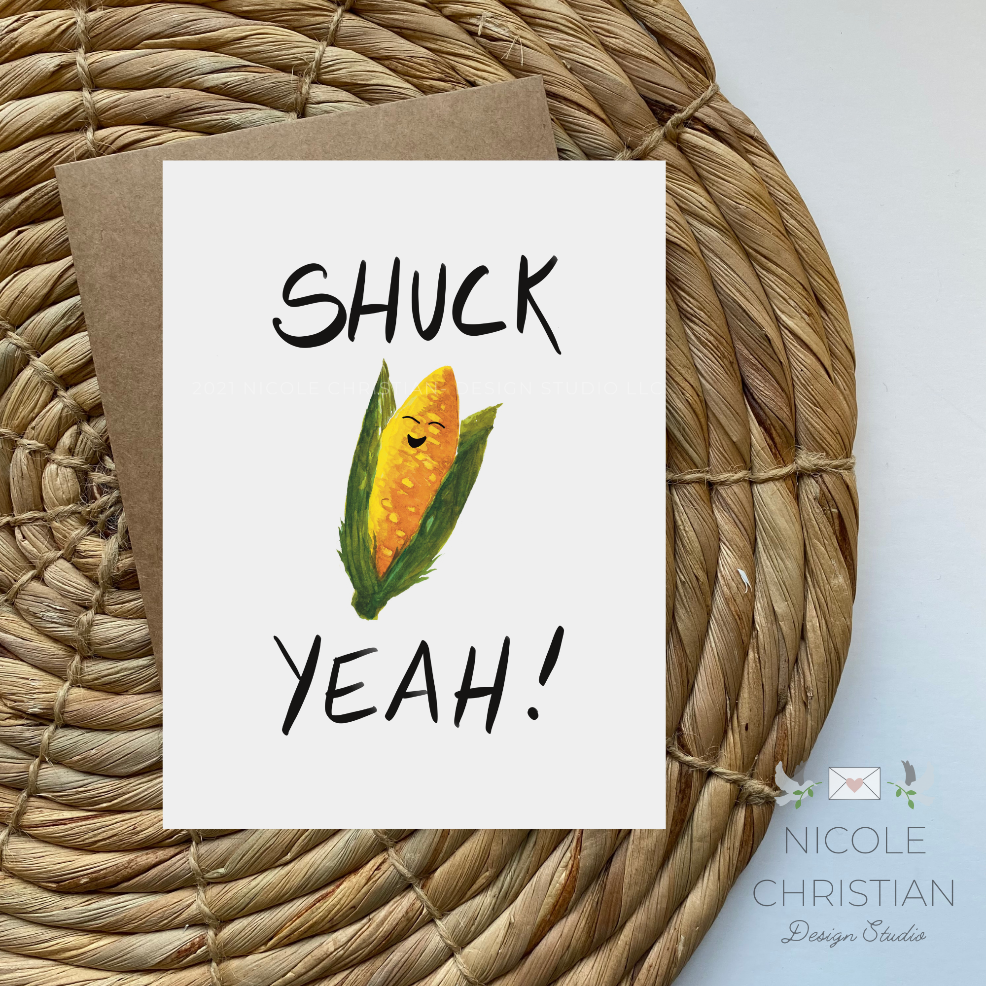 "Shuck yeah" celebration greeting card image 0