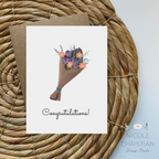 "Congratulations" bunch of flowers greeting card image 0