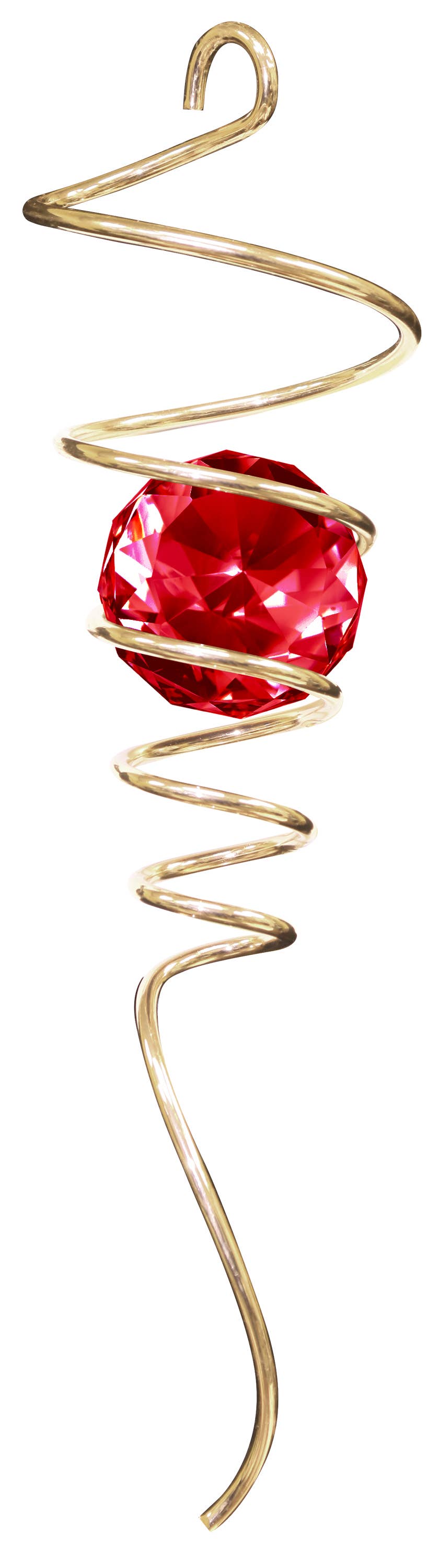 Gold / Red - Crystal Spiral Tail Wind Spinner