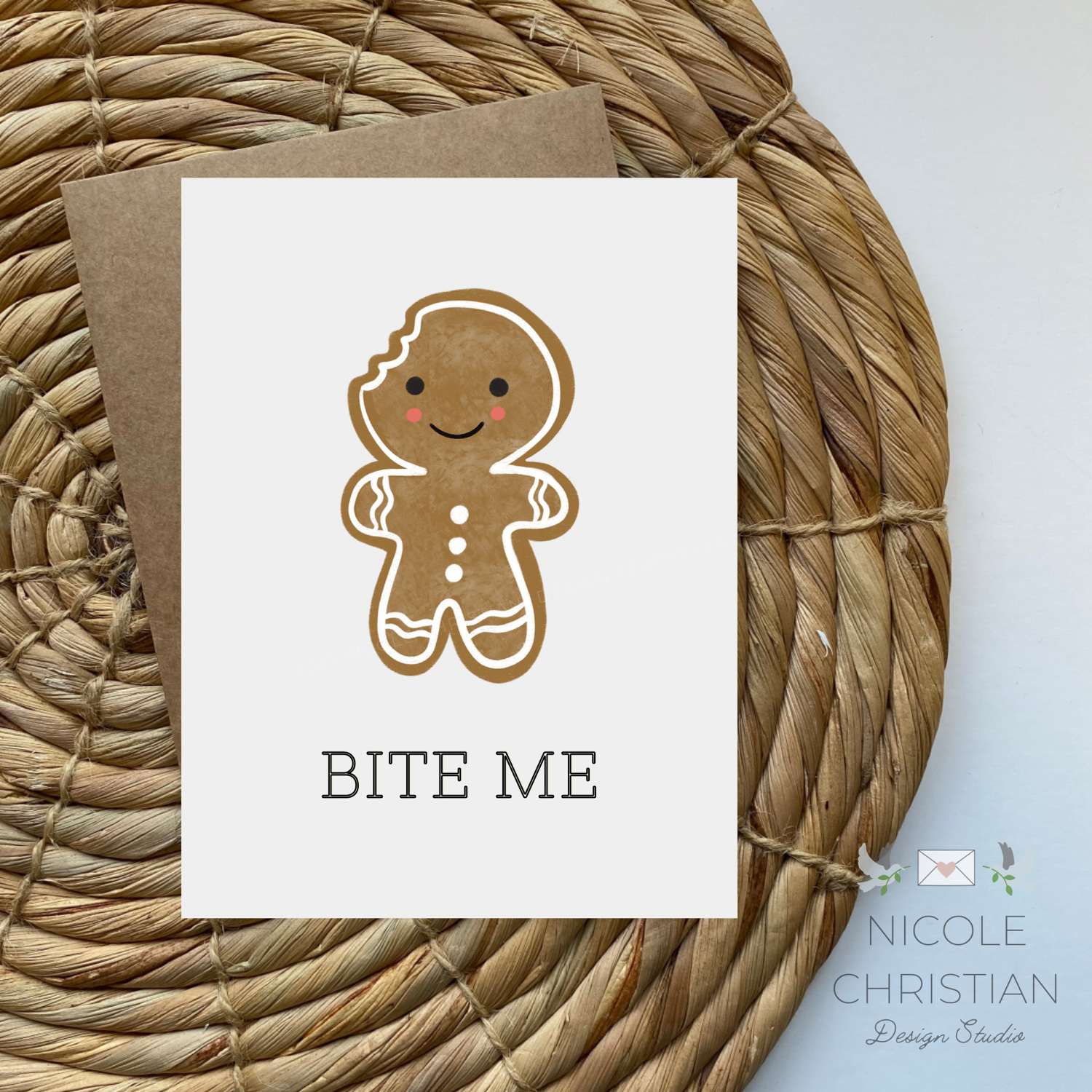 Bite Me - Gingerbread Card image 0