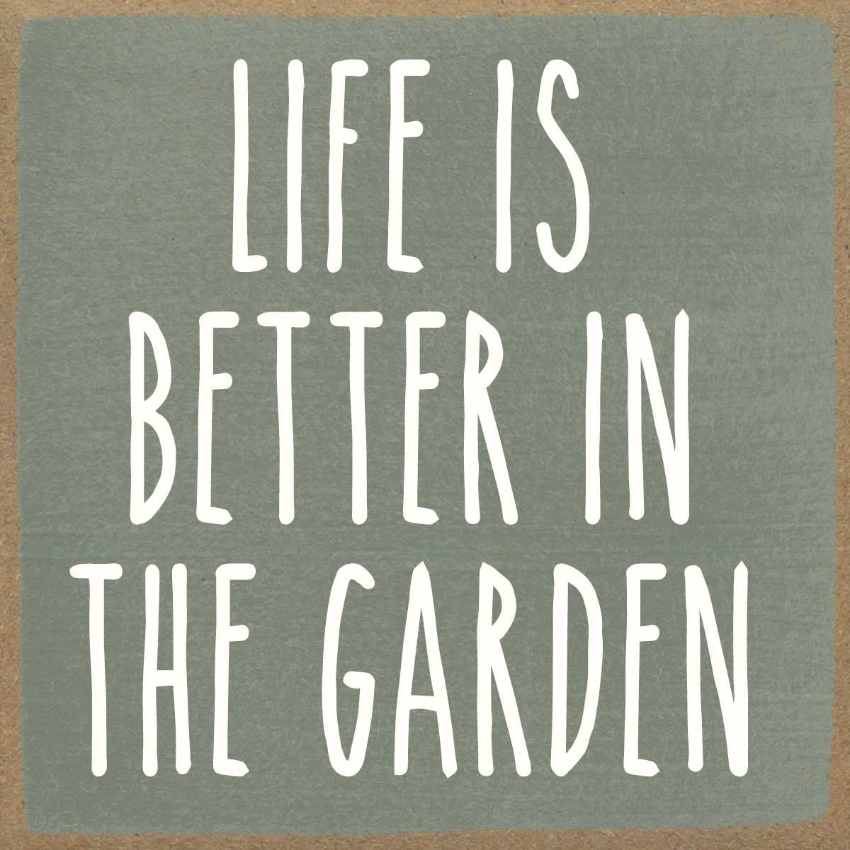 In The Garden  - 4"x4" Wood sign