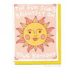 Celestial Sun Birthday, Retro Vintage 70s 80s Sunshine Card