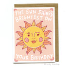 Celestial Sun Birthday, Retro Vintage 70s 80s Sunshine Card