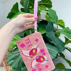 'Yeehaw' Pink Boots Beaded Zip Wristlet