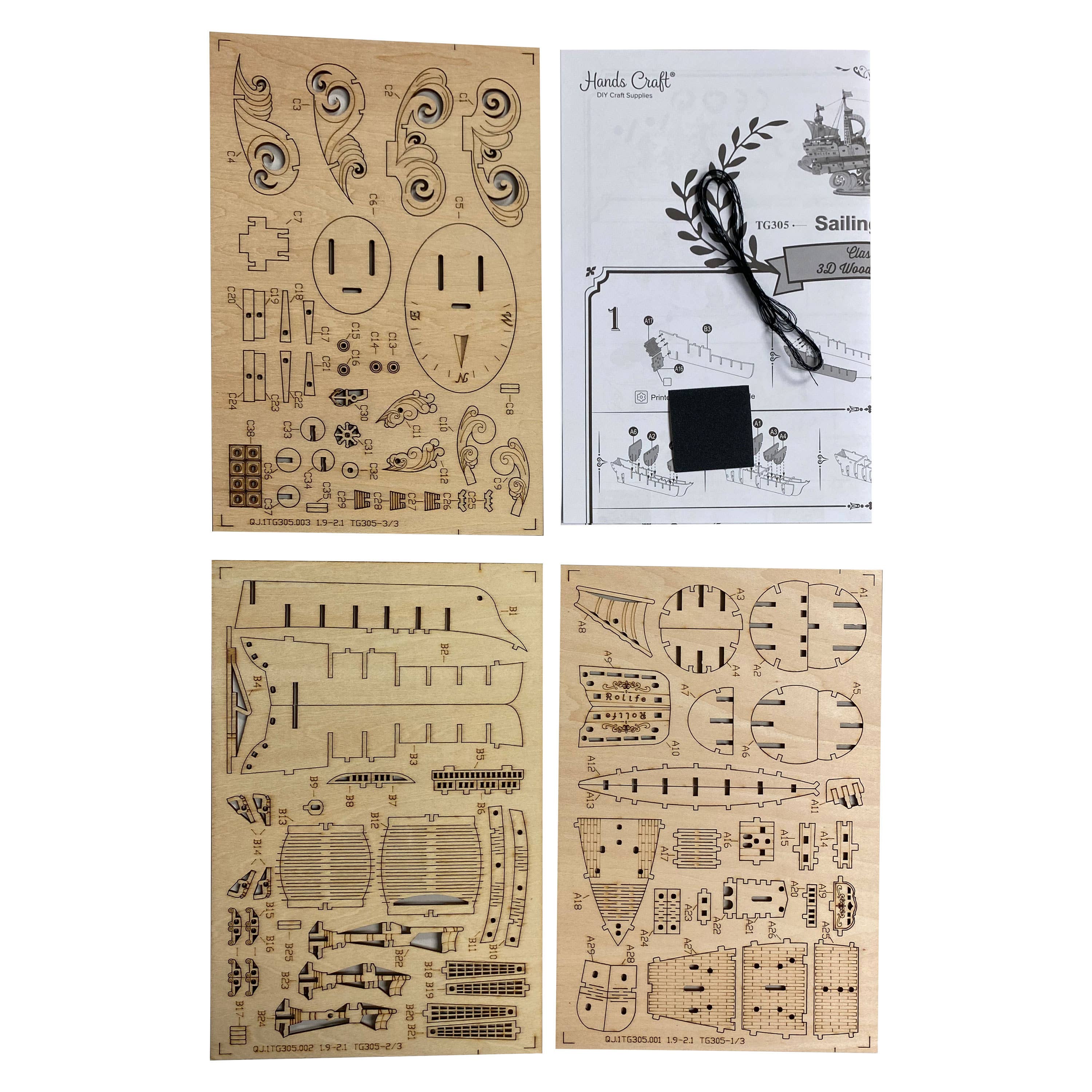 3DWooden Puzzle: Sailing Ship