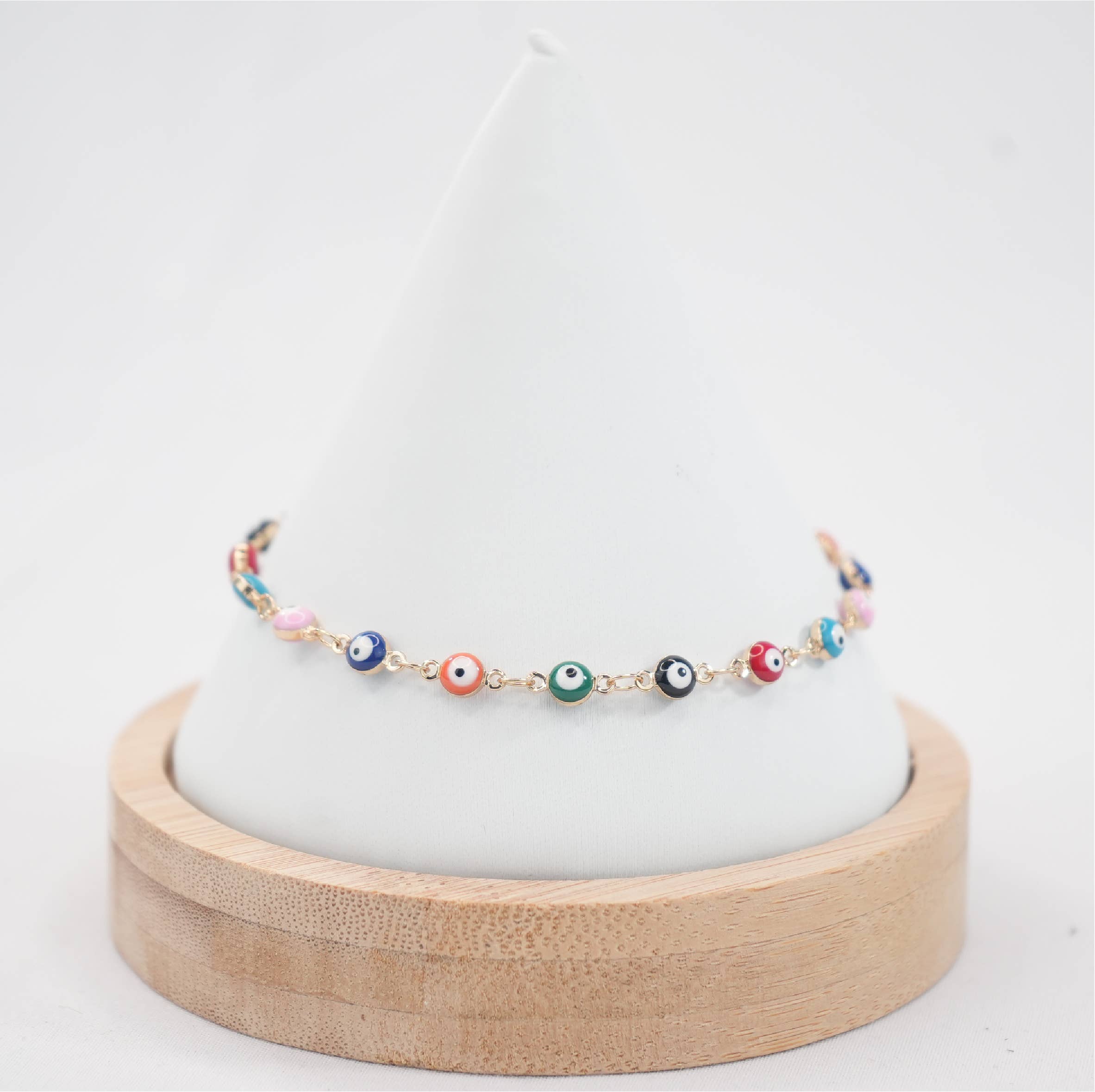 Colorful Evil Eye Anklet in Gold Plated-Premium Protection