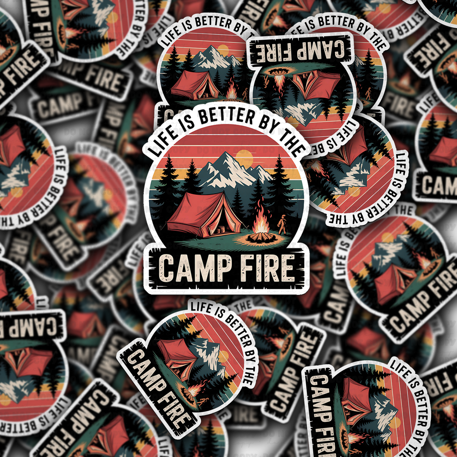 Life is better by the camp fire Die Cut Sticker