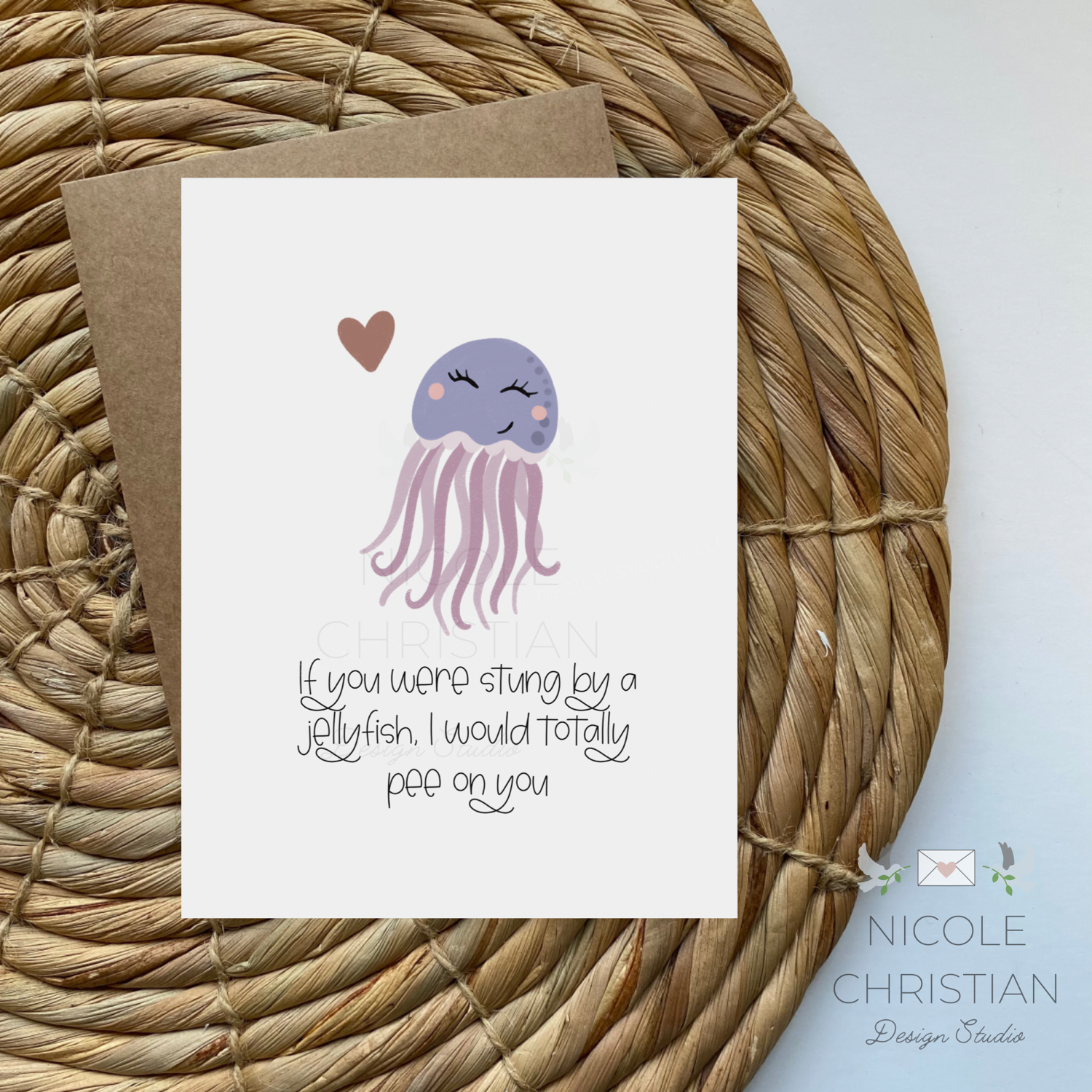 Stung by a jellyfish - Greeting card image 0