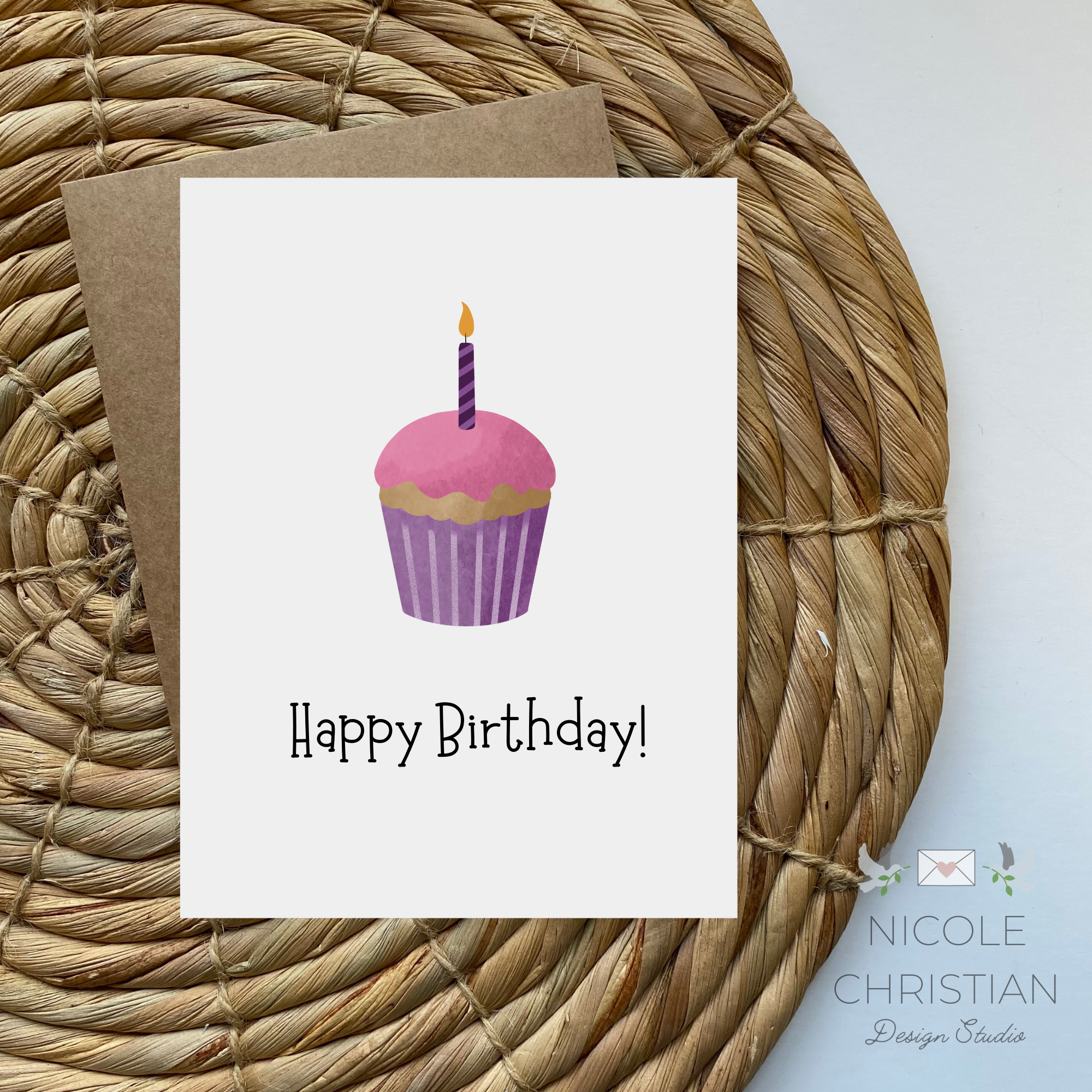 Happy Birthday Cupcake Greeting Card image 0