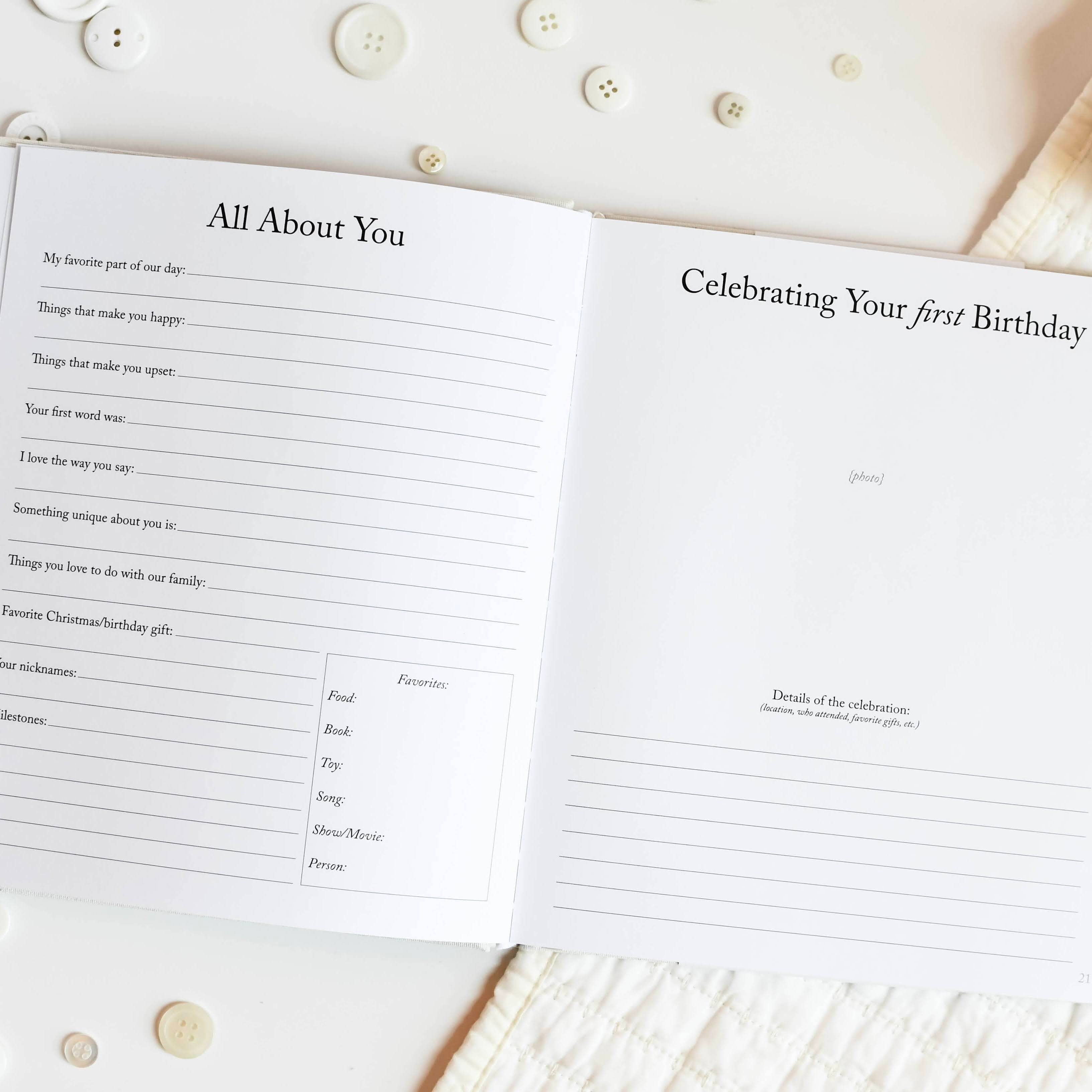 Childhood Memory Book for New Mom Gift | Baby Photo Album