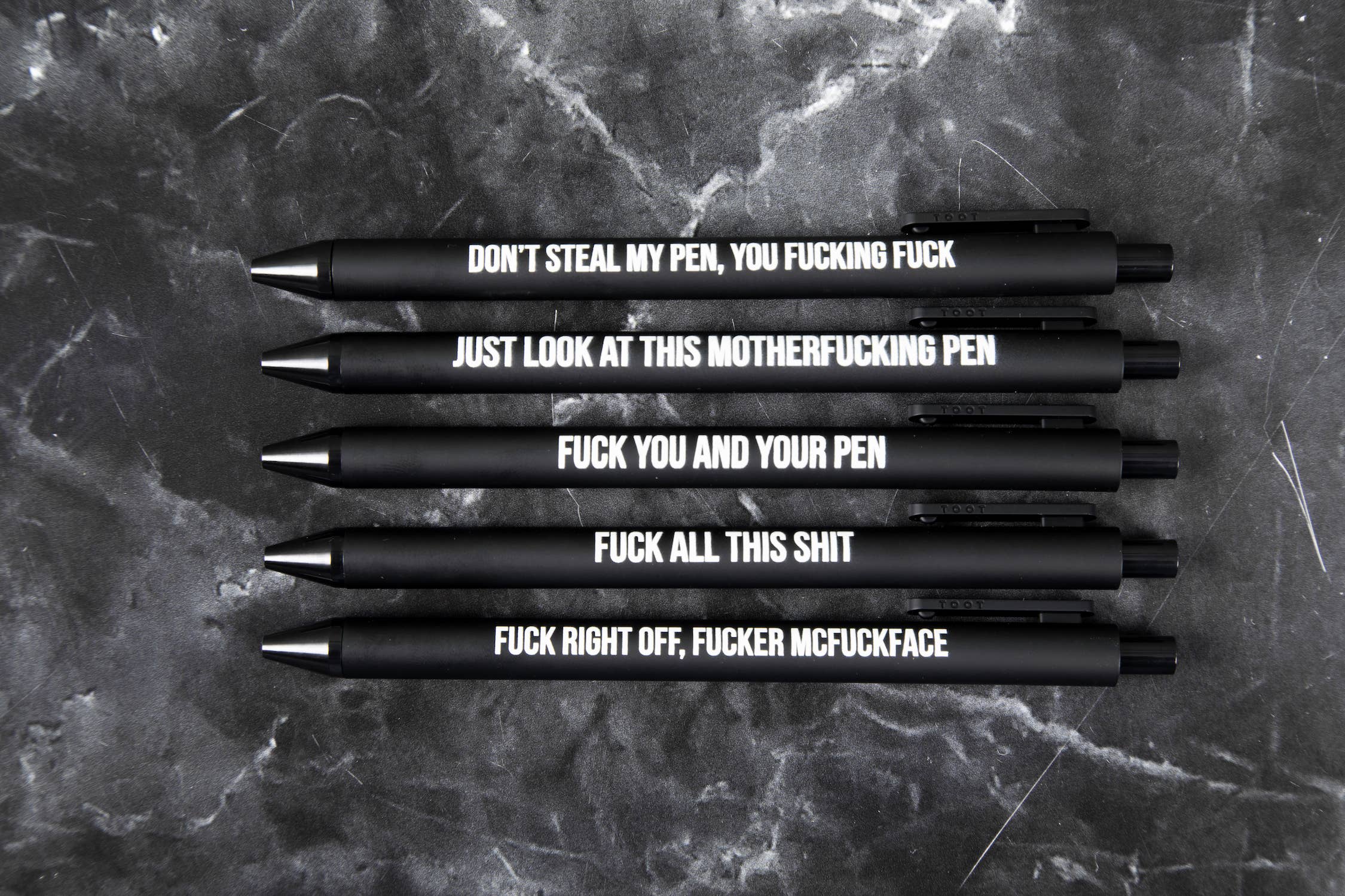 Sweary F*  Pens Cussing Pen Gift Set - 5 Black Gel Pens