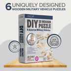 3D Wooden Puzzle Bundle Pack: Military Vehicles