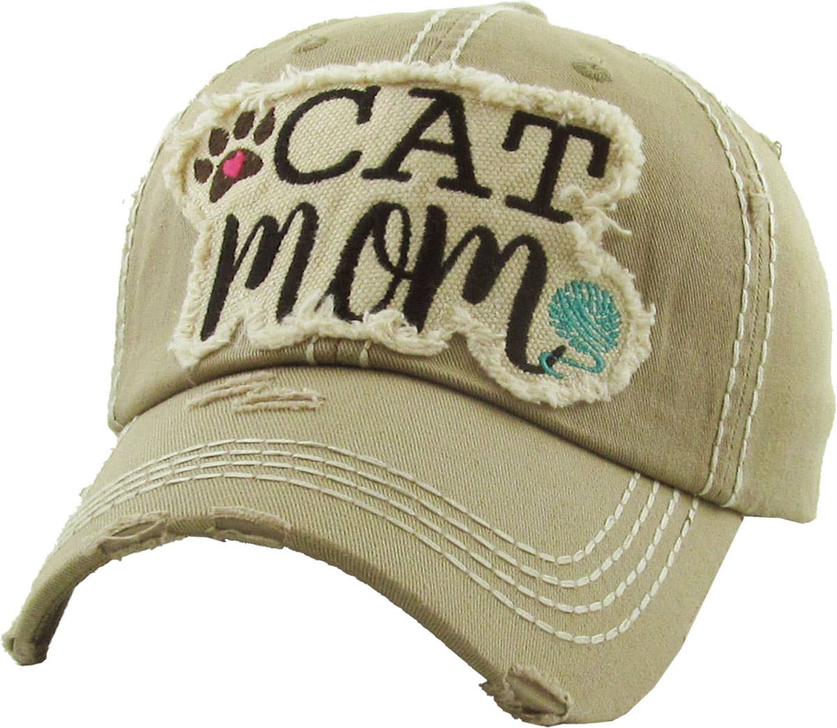 CAT MOM Washed Vintage Ball Cap