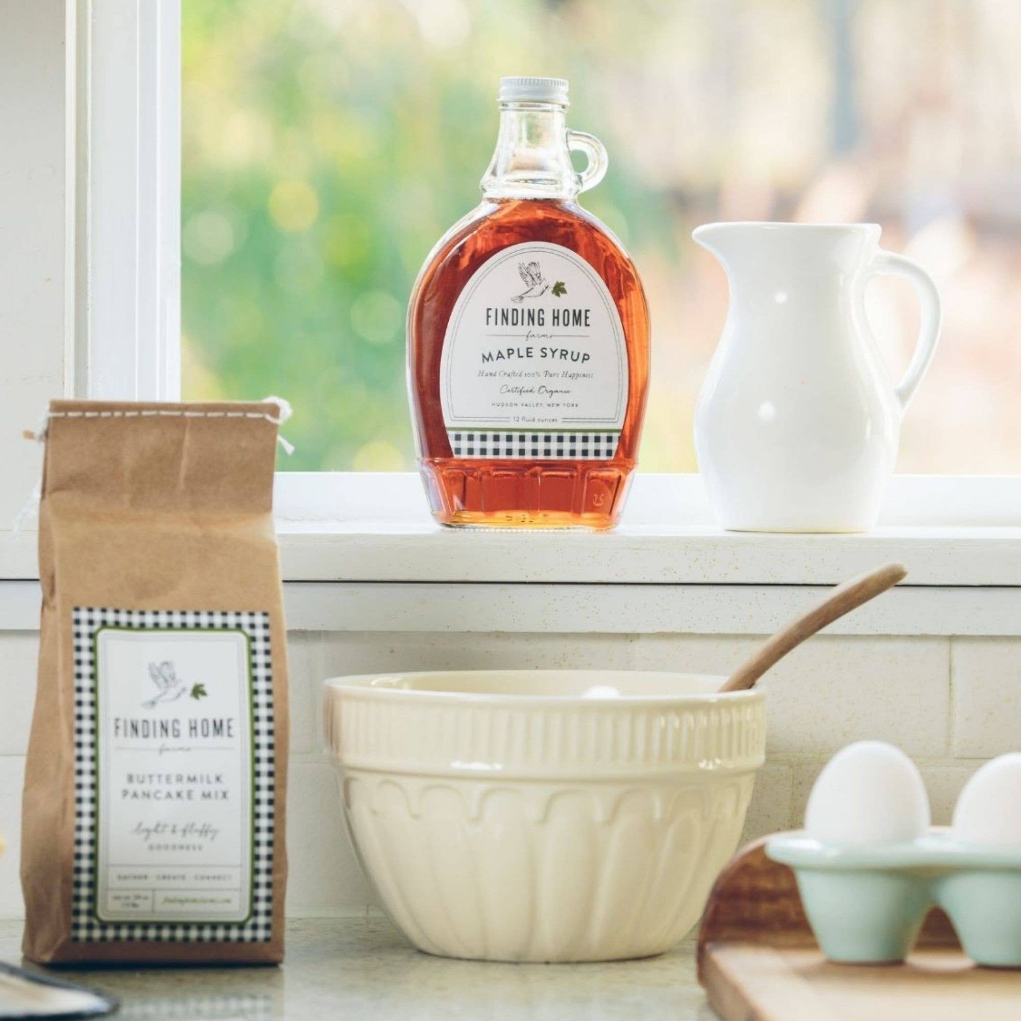 100% Pure Organic Maple Syrup - 12 oz Decorative Glass